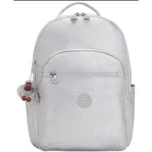 Kipling Seoul Small Tablet Backpack. NWT Silver Metallic